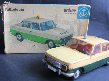 Anker Spielzeug Wartburg 353 Police 1965 Plasticmodel with remote control in original box (7654)